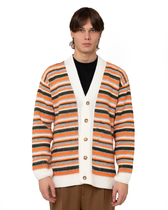 Cardigan a righe in Mohair