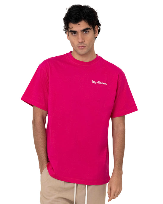 T-Shirt Girocollo con Stampa Logo Corsivo