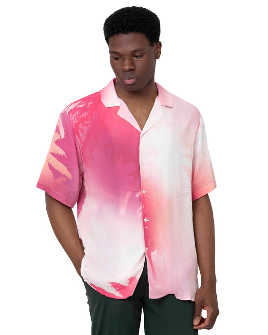 Camicia Manica Corta Bicolore con Colletto Bowling