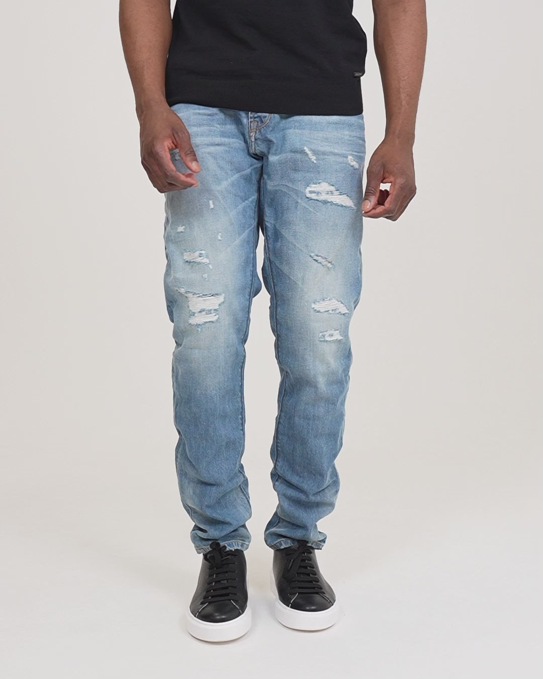 Why not brand Jeans Lavaggio Chiaro con Sarciture Ricavate a Mano