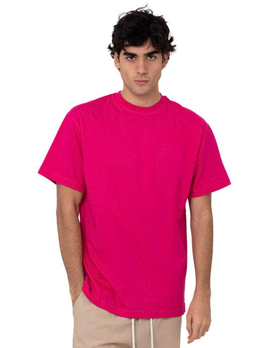 T-Shirt Girocollo con Stampa su Retro