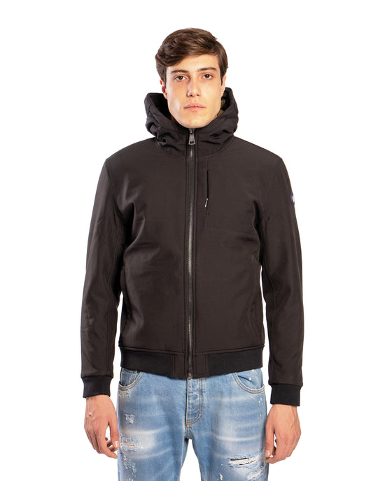 Stretch jacket with hood